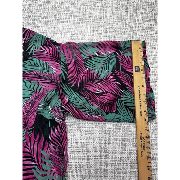 Kimono Maxi Duster Sheer Cardigan Open Front Palm Tropical Beach Oversized Small - Picture 7 of 9